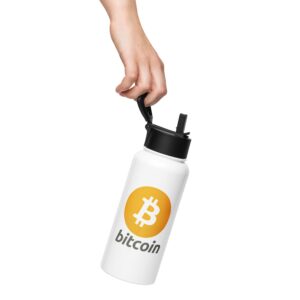 Stainless steel water bottle with a straw lid